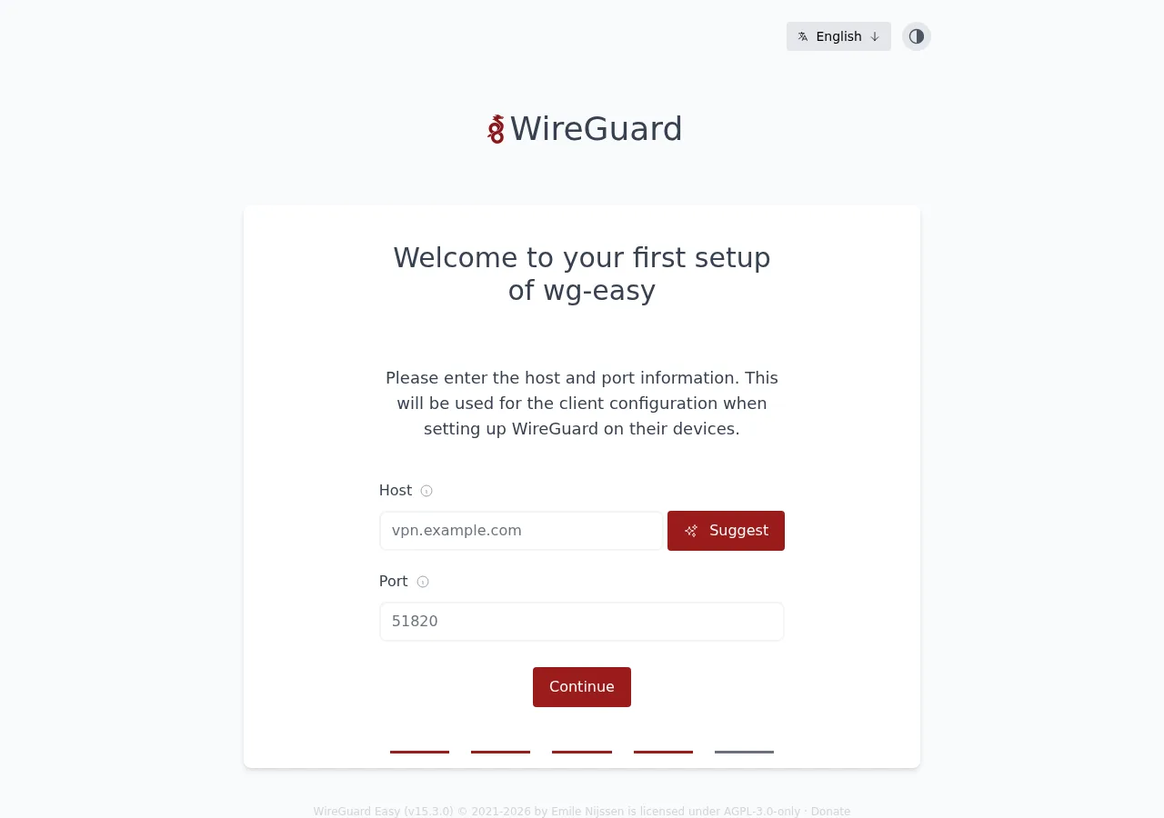 wg-easy host configuration step